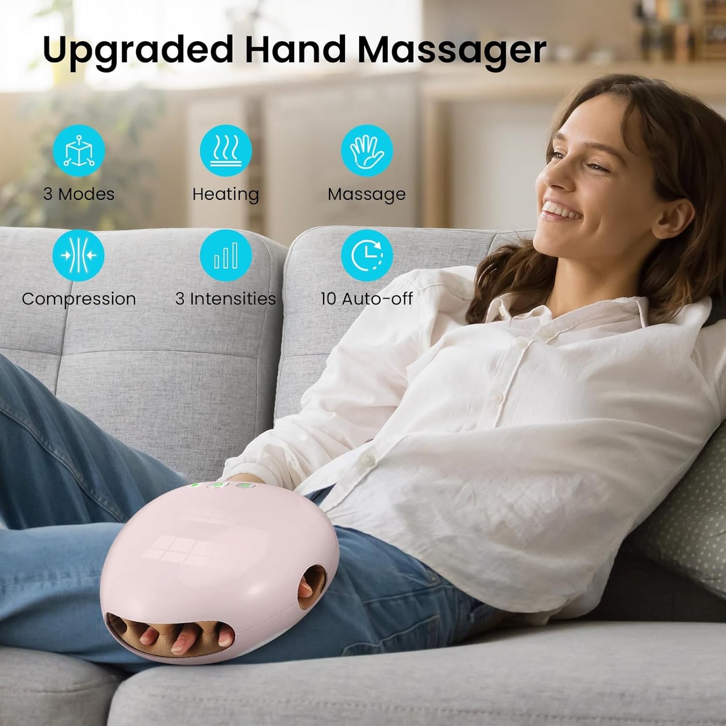 🔥3D Heat & Compression Hand Relief💆♀️ Rechargeable Pain Massager for Arthritis & Carpal Tunnel🎁 Office/Home Use + FREE Travel Case | TikTok Viral Self-Care Essential