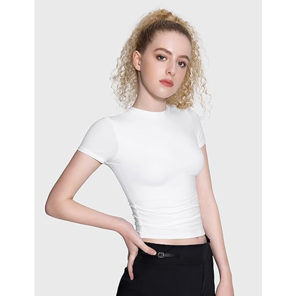 👚✨ Women's Double-Lined Slim Fit T-Shirt | Crew Neck Short Sleeve Top for Everyday Basics | Smoke Cloud Pro Collection ☁️ #WardrobeEssentials #OOTDInspo