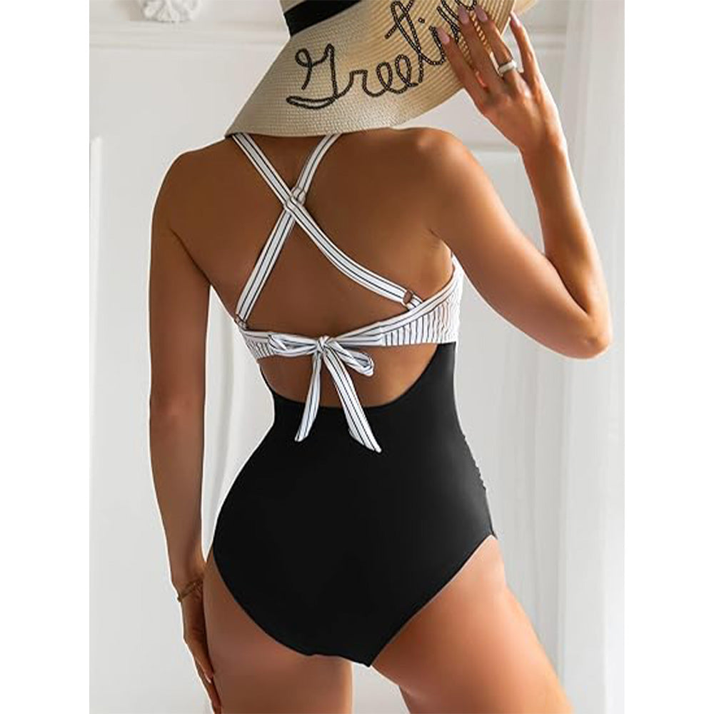 🔥Bombshell Beach Alert! Tummy Control Swimsuit w/ Sexy Cutouts✨ High Waisted One Piece💦 Wrap Tie Back | TikTok’s Obsession