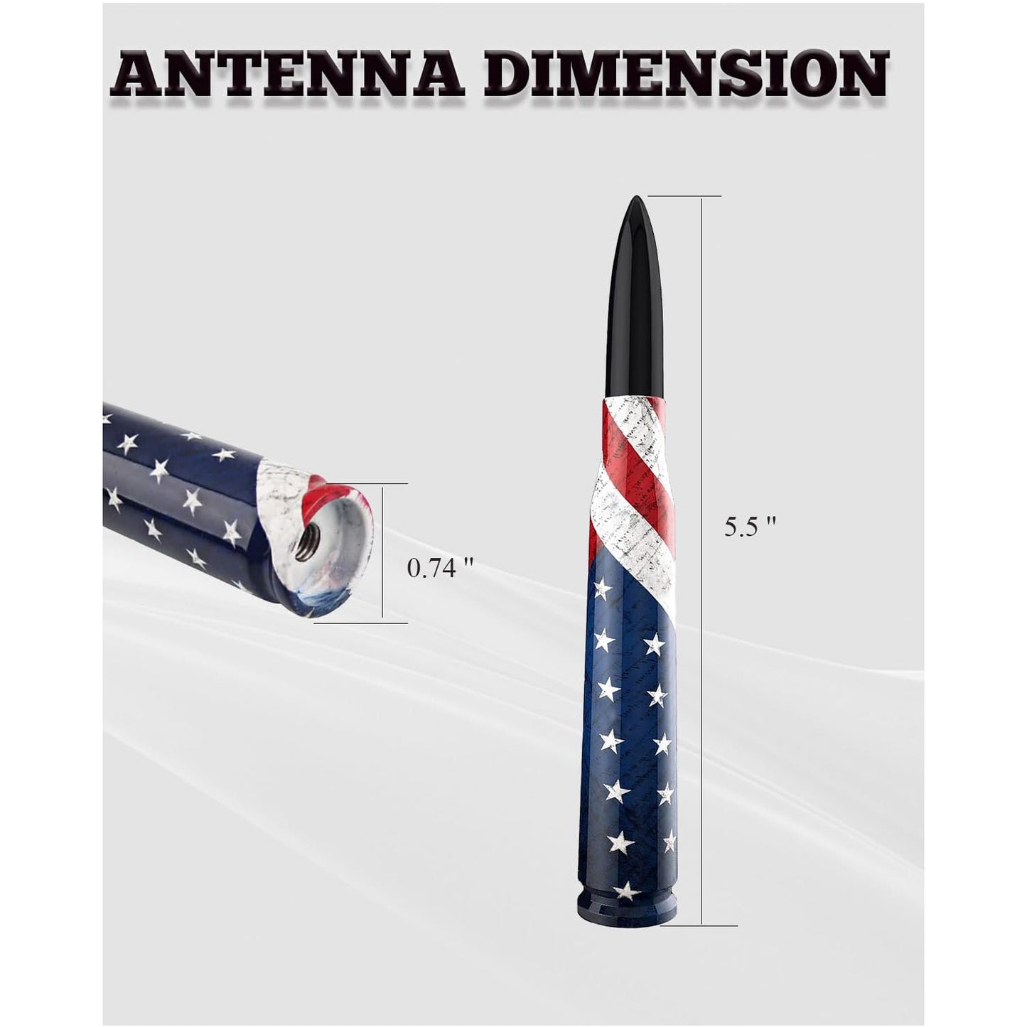 🚨 Bullet Antenna for Dodge Ram & Ford F-Series | Anti-Theft Lock⚡【Truck Pro】🇺🇸Flag Design Radio Antenna F150/F250/F350/Raptor/Bronco (1990-Current) - 360° Signal Booster