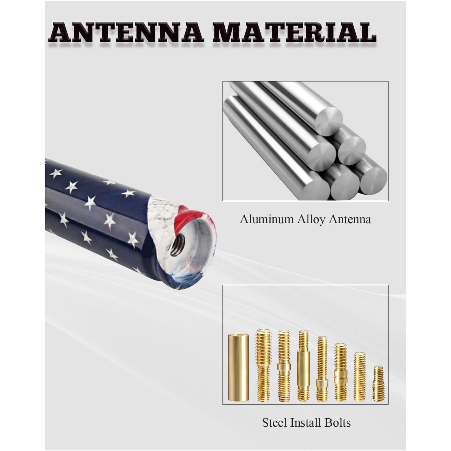 🚨 Bullet Antenna for Dodge Ram & Ford F-Series | Anti-Theft Lock⚡【Truck Pro】🇺🇸Flag Design Radio Antenna F150/F250/F350/Raptor/Bronco (1990-Current) - 360° Signal Booster