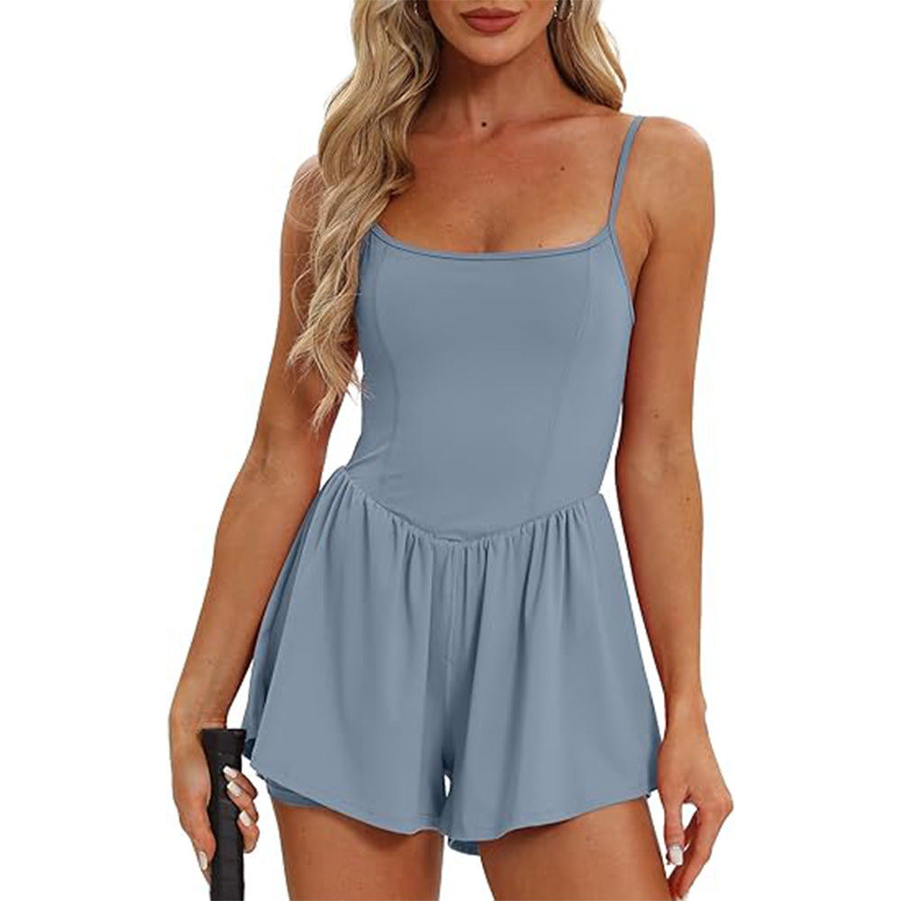 🌴Summer Breeze Essential! Double-Lined Short Romper✨ Adjustable Spaghetti Strap💃 No-Slip Sleeveless Jumpsuit | TikTok’s Hotlist