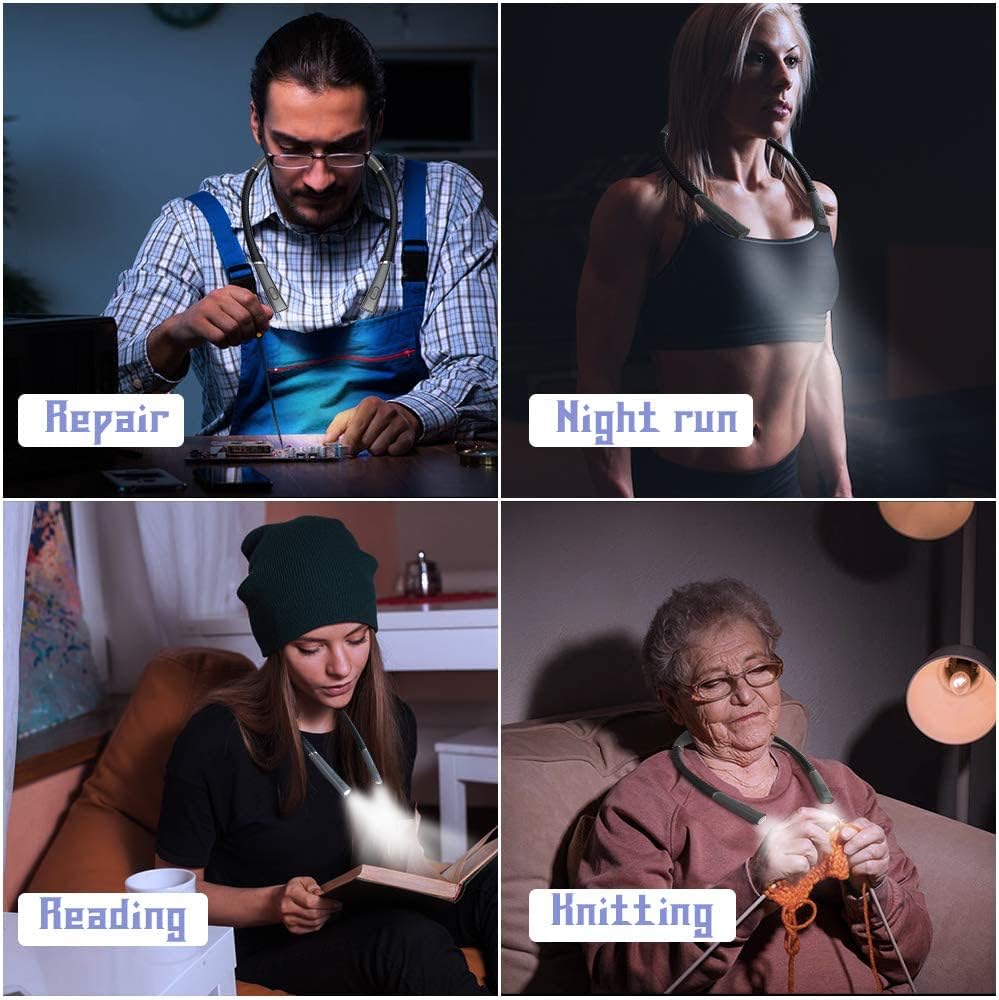 💡Smart Book Light Beast🔥 3-Color Mood Magic✨ 80Hr Bendable Neck⚡ Camping/Bed/Repair Master🌙 Perfect Gift for Book Lovers | TikTok's #1 Reading Hack (Gray)