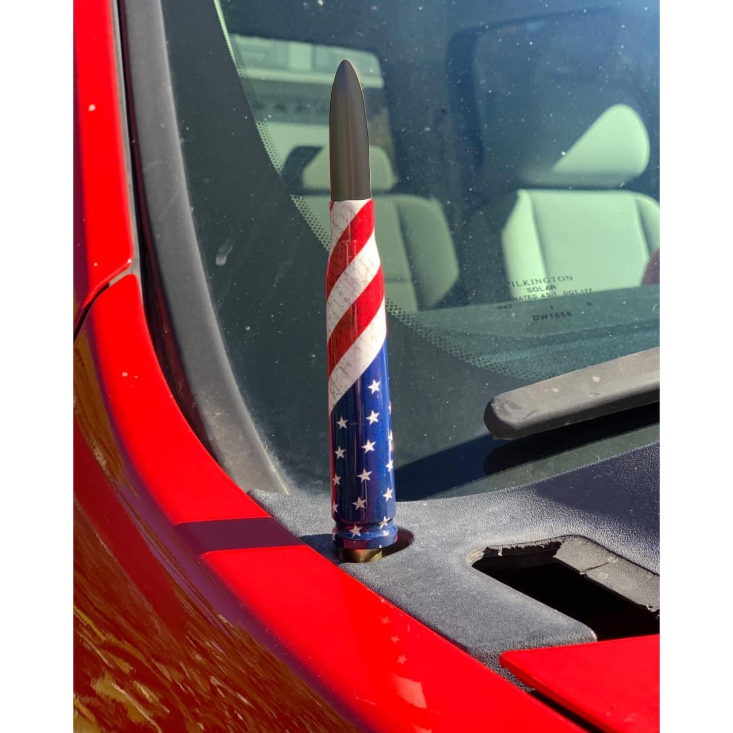 🚨 Bullet Antenna for Dodge Ram & Ford F-Series | Anti-Theft Lock⚡【Truck Pro】🇺🇸Flag Design Radio Antenna F150/F250/F350/Raptor/Bronco (1990-Current) - 360° Signal Booster