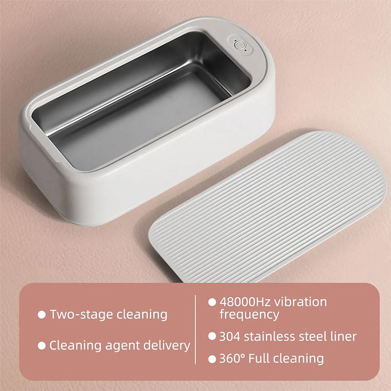 ✨ Ultrasonic Glasses Cleaner Pro with 30s Deep Clean | 3-in-1 Jewelry Cleaner⚡Portable & Waterproof🌟【Dentist-Approved】Sonic Cleaning Machine for Eyeglasses, Earrings, Necklaces