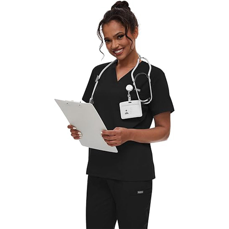 💊 3-Piece Medical Scrub Set with V-Neck Top & Yoga Joggers | 8hr ComfortFlex⚡【Nurse Pro Essentials】Anti-Wrinkle & Moisture-Wicking Uniform for Hospital/Clinic Shifts