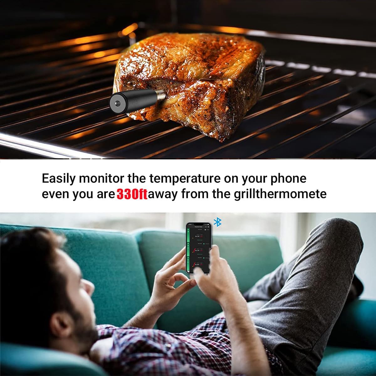 🔥Dual Probe Grill Beast💥 IP67 Waterproof & 1000°F Heatproof⚡ Bluetooth Smart Alerts🌪️ 10-in-1 BBQ/Oven/Smoker Kit | TikTok's #1 Meat Hero