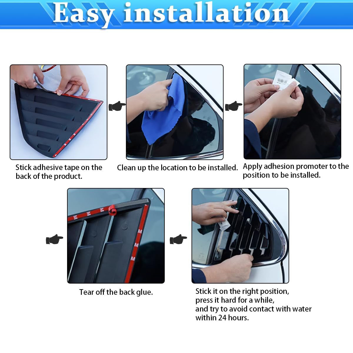 🔥🚗 Window Louvers for Toyota Camry 9th Gen 2025-2026 | Racing Style⚡ABS Sport Trim⚡【4PCS Full Kit】Front/Side Air Vent Scoop Covers - Sleek Exterior Upgrade (No-Drill 5Min Install)