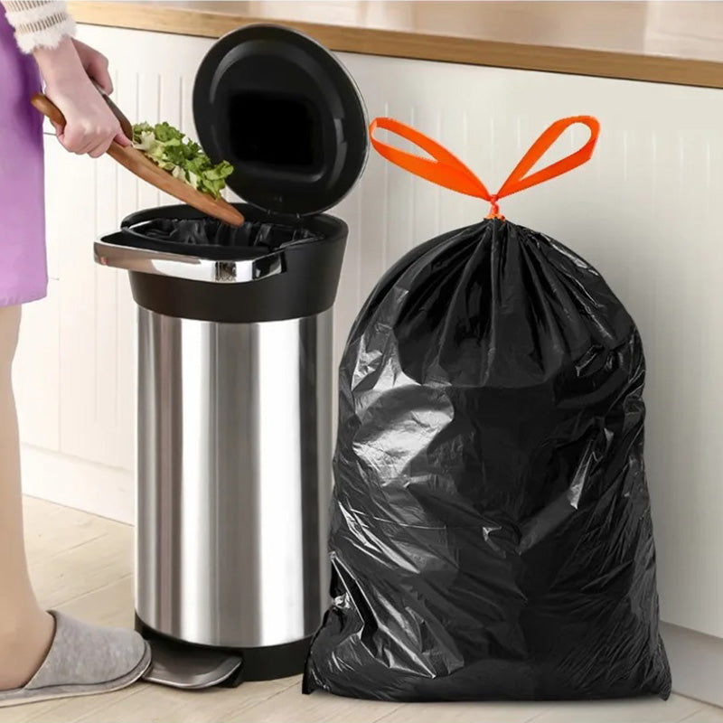 🔥Heavy Duty Black Trash Bags 90 Pack💪 Leakproof 60-100L Extra Large Capacity🌿 Thick Eco-Friendly Drawstring | TikTok Kitchen Must-Have