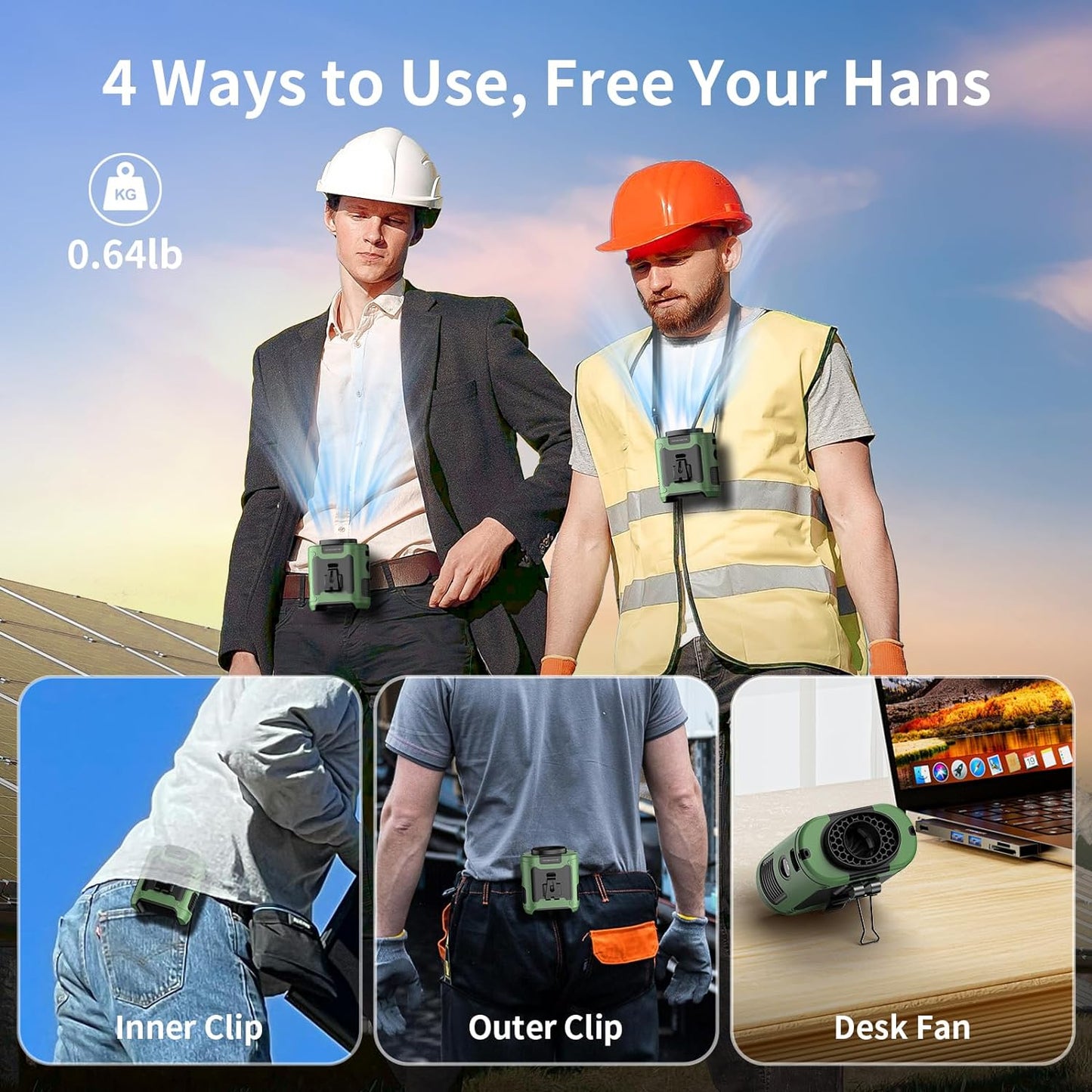 10000mAh Waist Cooler Fan ✨ 40H Ice Mode + 5 Speeds 💦 Hands-Free Belt Clip for Hiking/Camping 🌟 Built-in Flashlight & USB Charger 🔥 #OutdoorHack #TikTokMadeMeBuyIt