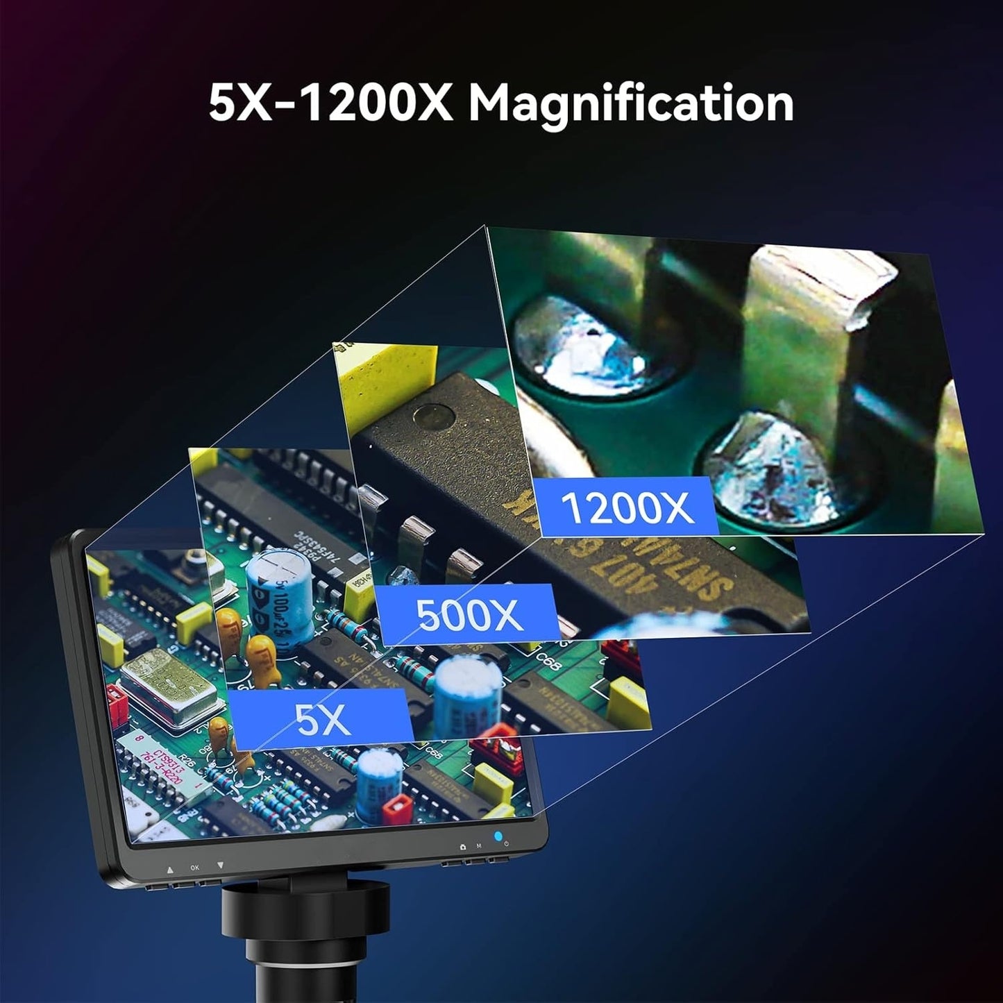 🔬📸 7'' LCD Digital Microscope 1200X | 1080P HD + 12MP Ultra-Precise Focus for Soldering & Coin Collecting | PC View & 32GB Storage 🖥️ #TechGadgets #DIYEssentials