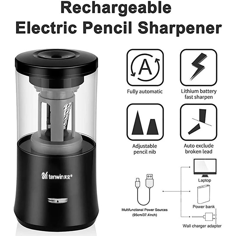 ✏️🔥 Electric Auto-Stop Pencil Sharpener for Kids | 3-Second Sharpening⚡Heavy-Duty USB Power🌟【Classroom Pro】Industrial-Grade Mechanical Sharpener for School/Office/Home