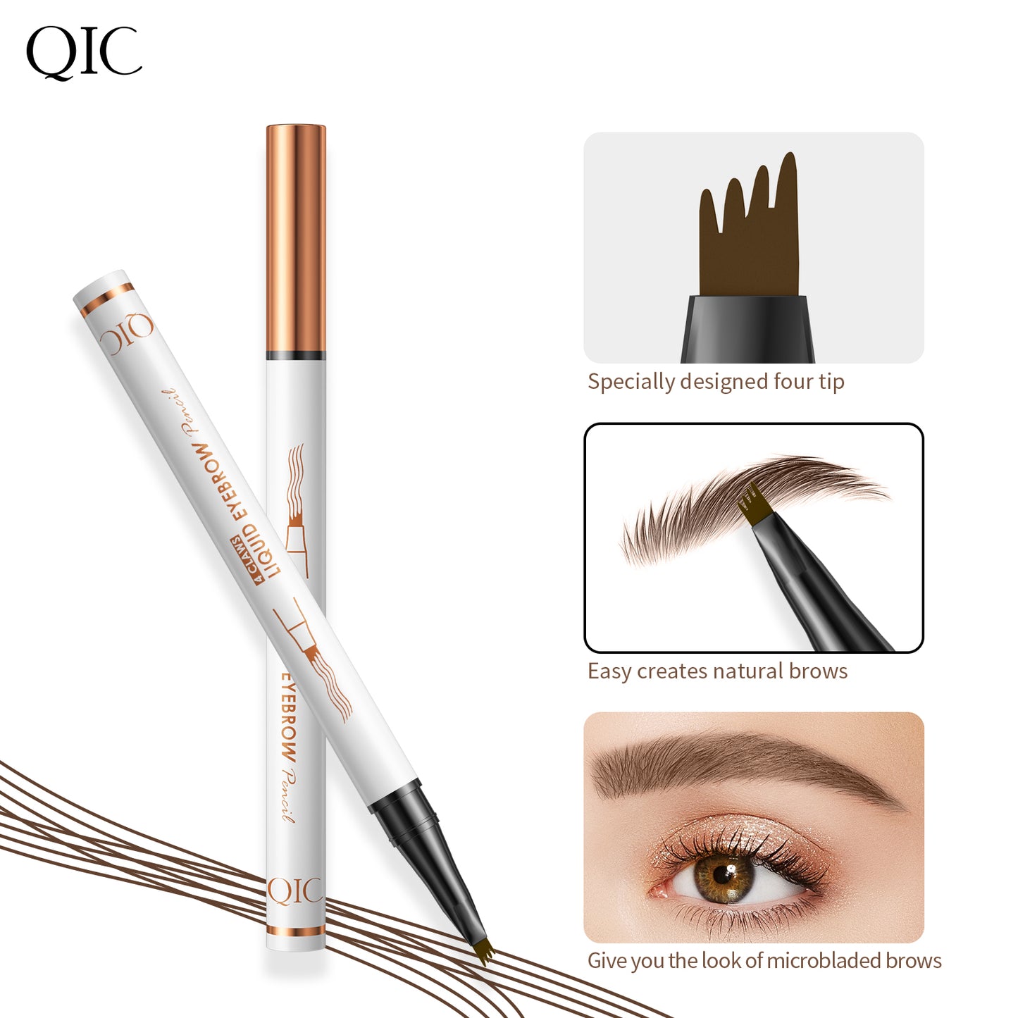4-Head Microblading Brow Stamp ✨ 24H No-Smudge Waterproof🔥 Ultra-Fine Hair Strokes + Beginner Proof! 💯 Lazy Girl Brow Hack for NATURAL #FeatherBrows! ➕ #MicrobladingPen | #BrowHack| #BeginnerBrows