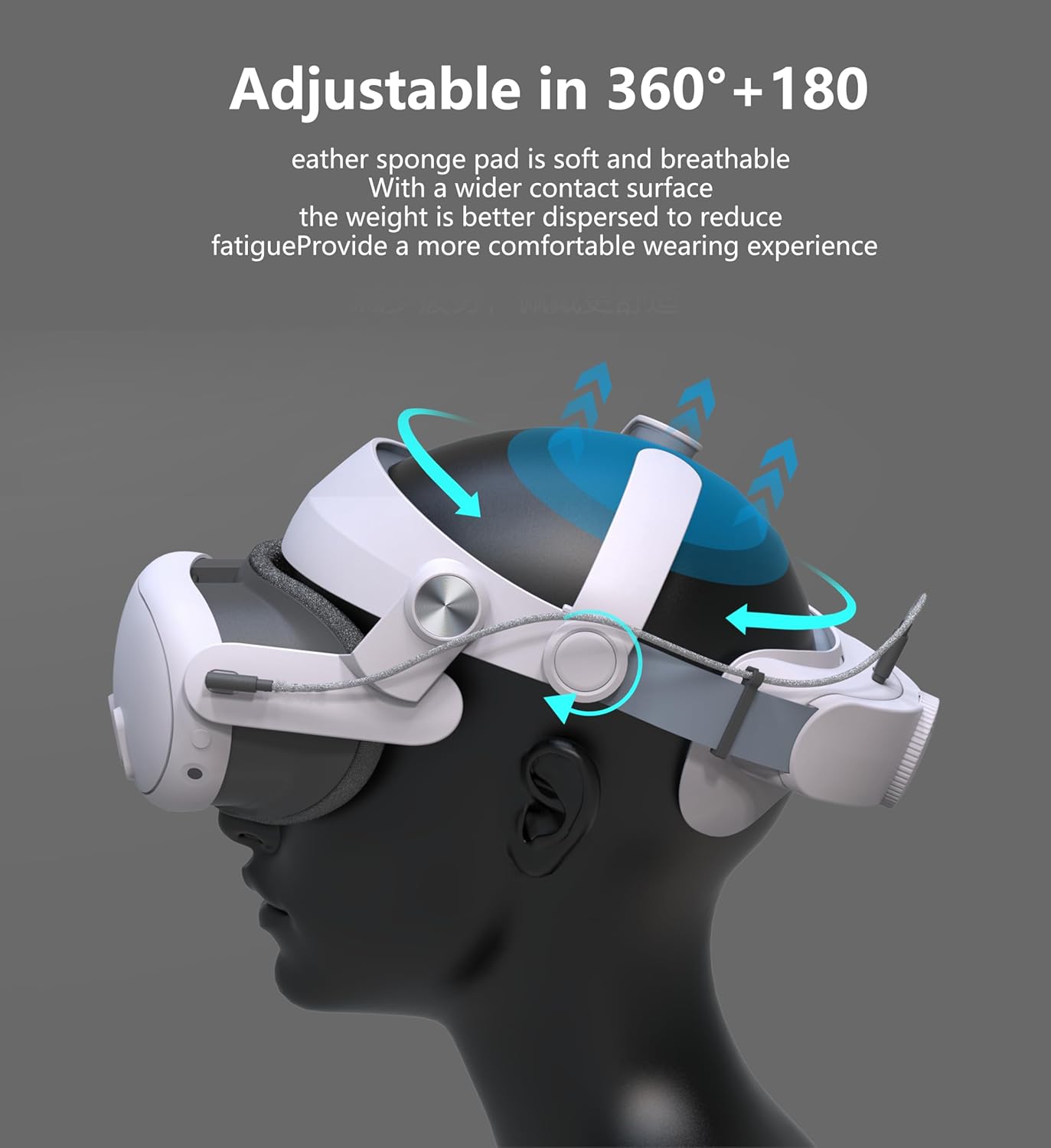 10000mAh Meta Quest 3 Head Strap ✨ Extended VR Playtime & Zero-Pressure Fit 💥 Officially Compatible w/ Quest 3/Oculus 🌟 Ultimate Comfort Upgrade 🔥 #VRHacks #MetaQuest3