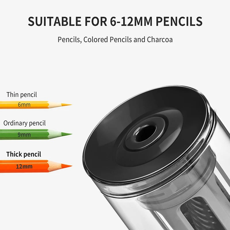 ✏️🔥 Auto-Stop Electric Sharpener for Colored Pencils | 3-Second Shave⚡Kids-Safe Design🌟【Art Class Hero】USB-Powered Mechanical Sharpener for School/Office/Home