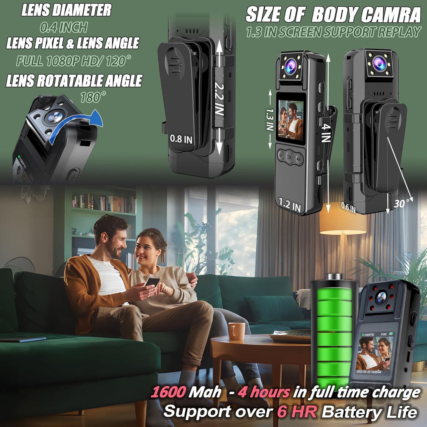 🔥1.4" Police Body Camera w/Audio!⚡Auto Night Vision 1080P/4K FHD | Wearable Mini Recorder for Outdoor Sports & Security | Waterproof Action Cam #PoliceGear #OutdoorTech