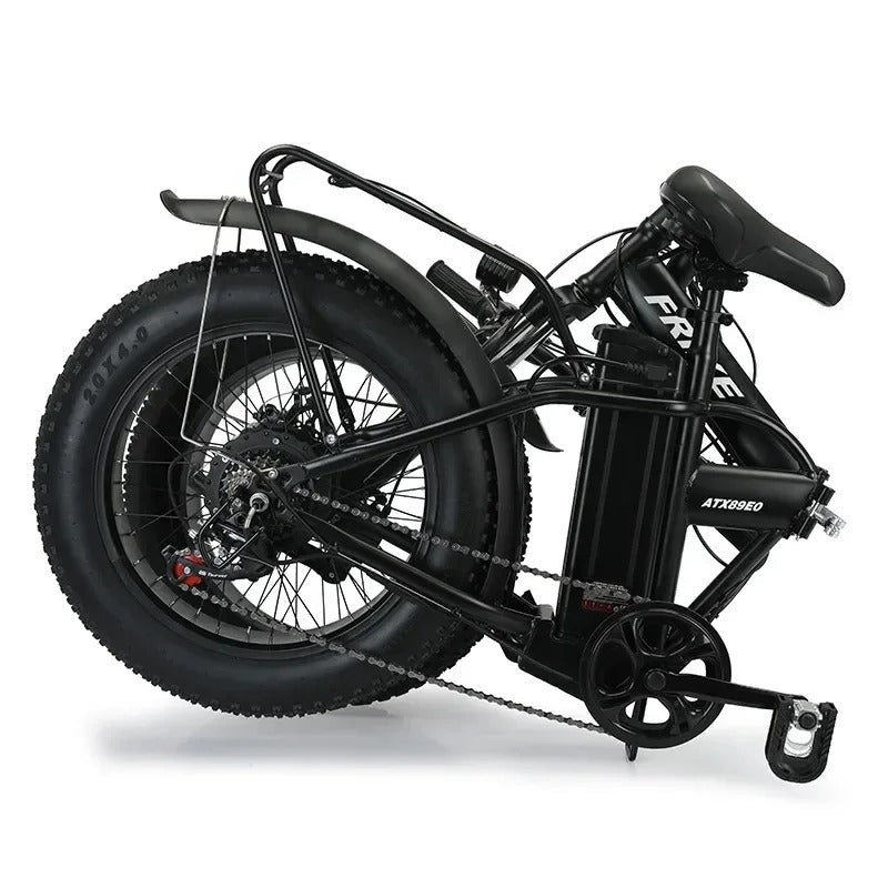 🚀 Folding Electric Bike 350W | 48V10AH Removable Battery⚡20"x4.0 Fat Tire Snow Beast🔥 All-Terrain Commuter eBike【20-Second Fold】