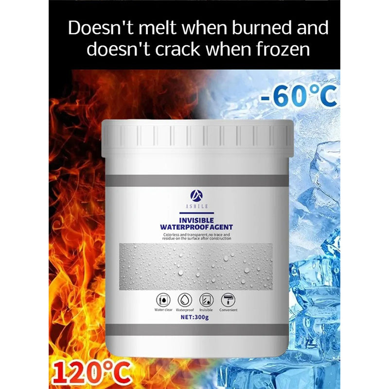 💧 Transparent Waterproof Coating Invisible Repair | 5X Stronger Bond⚡Instant Sealing🌟【Roof/Pipe Pro】Super Strong Anti-Leak Agent for Basement, Tile & Concrete - 10X Durable Than Paint