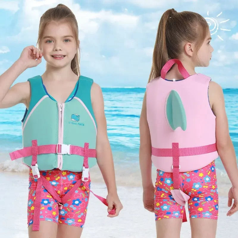 🦈 Shark Fin Kids Life Jacket | 50N Buoyant Swim Vest for Boys & Girls🌟Cute Water Safety Gear【Large Size】Pool Beach Surf Must-Have