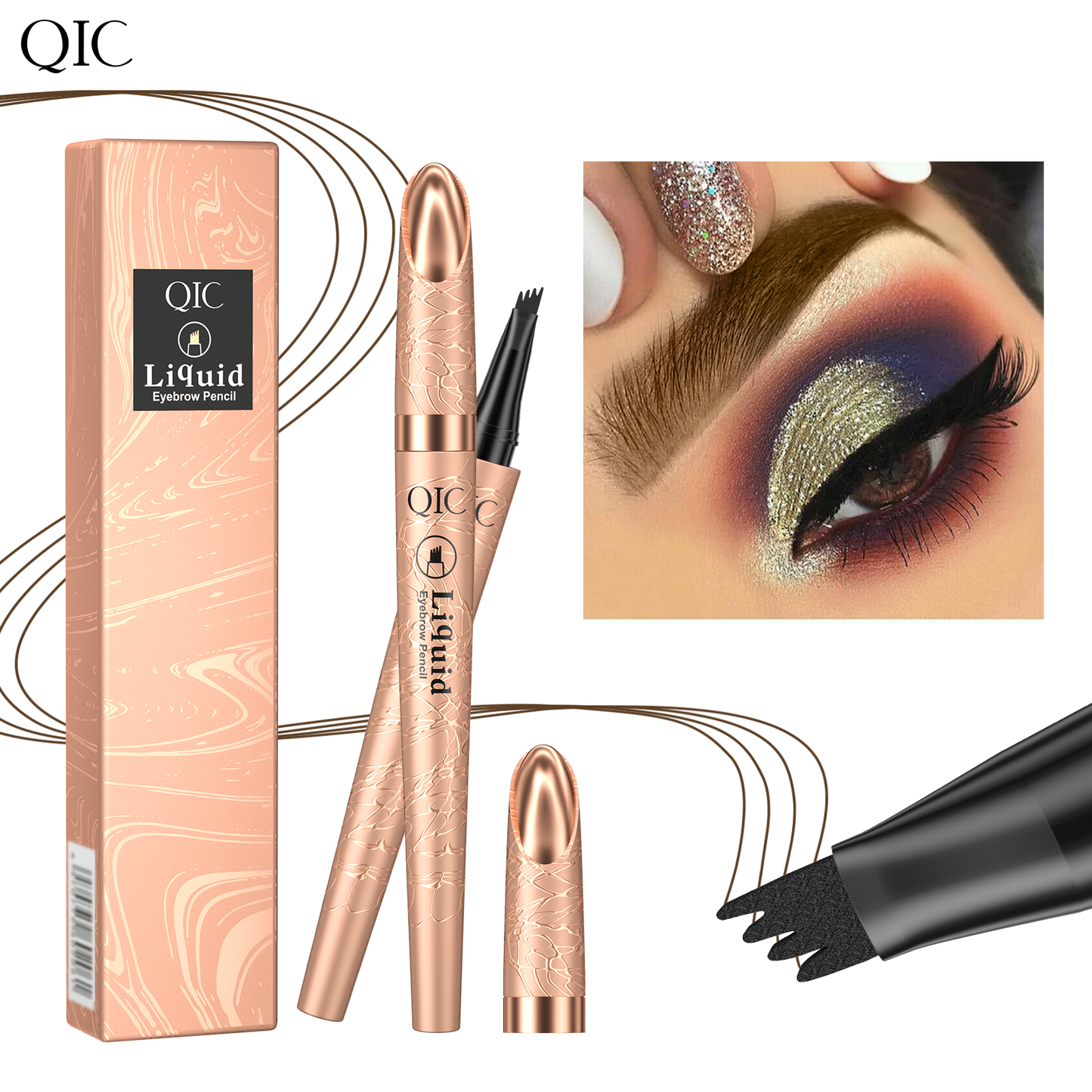 4-Prong Microblading Liquid Brow Pen ✨ 24H Waterproof🔥 Smudge-Proof & Fade-Resistant! 💯 Ultra-Fine Hair-Like Strokes 🌟 Natural Flawless Brows Routine! ➕ #MicrobladingPen  | #WaterproofBrows | #BrowHack