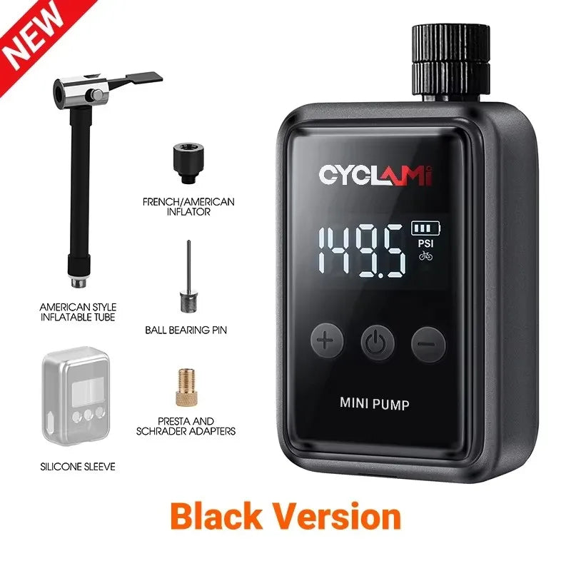 Bicycle Electric Inflation Pump Mini Portable 150Psi High Pressure Air Inflator