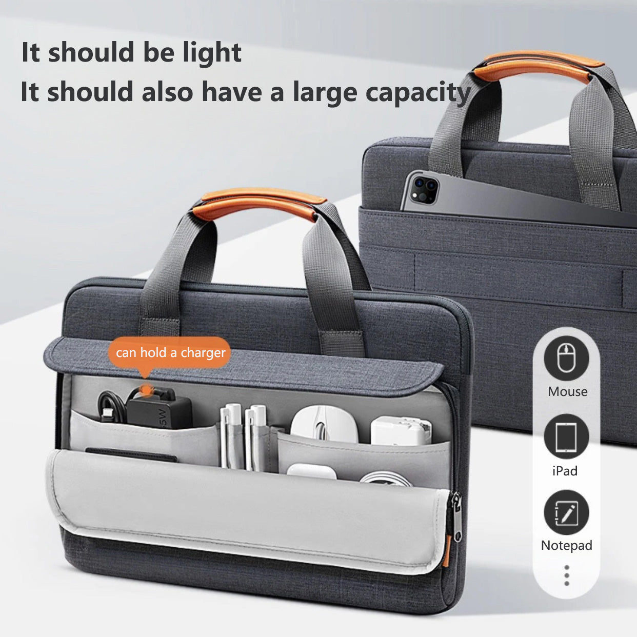 💻🔥 Shockproof 360° Laptop Shoulder Bag | Universal Fit⚡️【Commuter Pro】Anti-Scratch Design🌟 Compatible with MacBook Pro 16/HP/Dell/Lenovo/Asus - All-Day Comfort Carrier