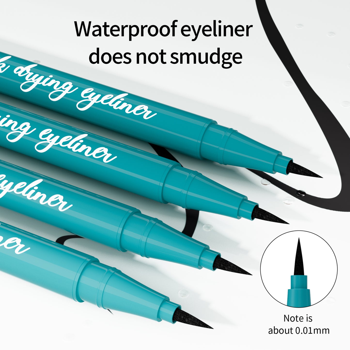 Quick-Dry Waterproof Eyeliner Pen - 24H Smudge-Proof✨ Ultra-Fine Liquid Liner 💦 Sweat-Resistant & Beginner Friendly 🔥 #WaterproofMakeup #TikTokBeauty #QuickDryLiner