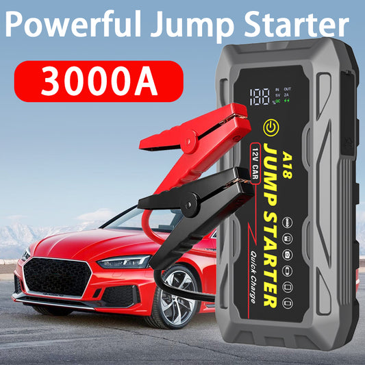 🚗⚡ 3000A Jump Starter with PD66W Fast Charge | 59200mWh MegaPower⚡Dead Battery Rescue in 3秒🔥【Roadside Hero】Portable for 10L Gas/7L Diesel - Trucks/SUVs/RVs Lifesaver (Pocket-Sized 7.6")
