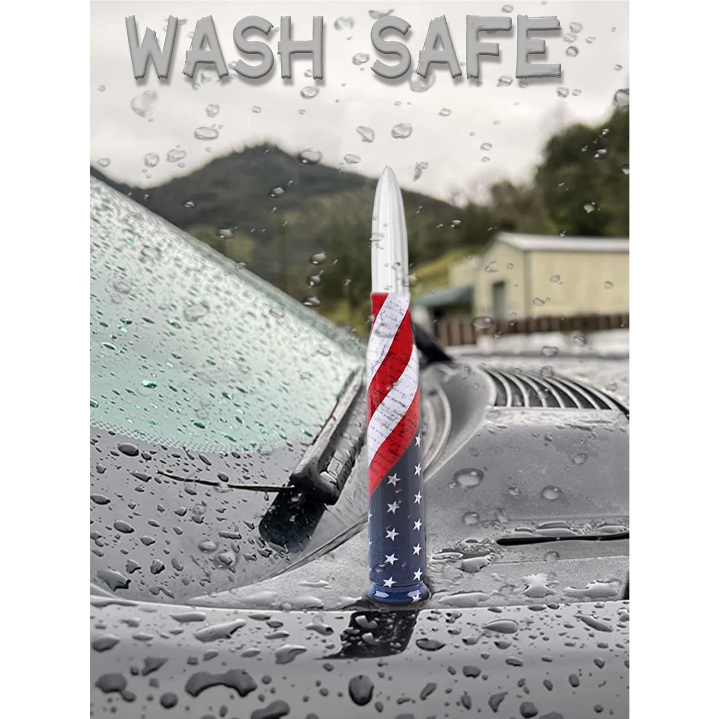 🚨 Bullet Antenna for Dodge Ram & Ford F-Series | Anti-Theft Lock⚡【Truck Pro】🇺🇸Flag Design Radio Antenna F150/F250/F350/Raptor/Bronco (1990-Current) - 360° Signal Booster
