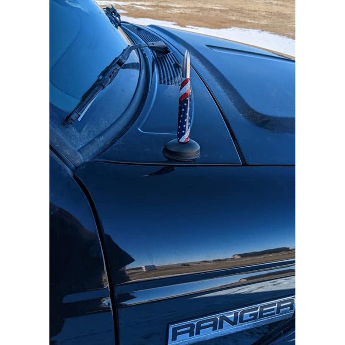 🚨 Bullet Antenna for Dodge Ram & Ford F-Series | Anti-Theft Lock⚡【Truck Pro】🇺🇸Flag Design Radio Antenna F150/F250/F350/Raptor/Bronco (1990-Current) - 360° Signal Booster