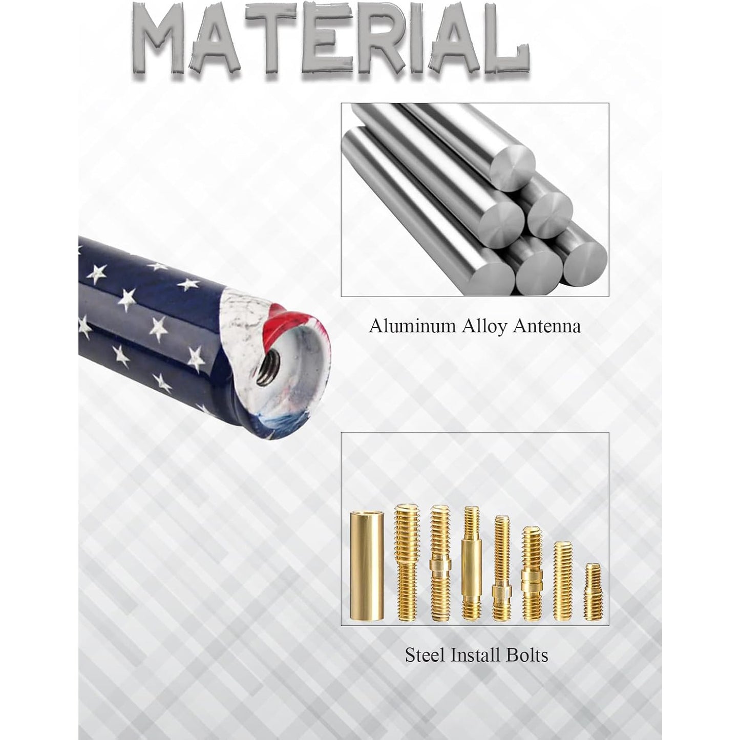 🚨 Bullet Antenna for Dodge Ram & Ford F-Series | Anti-Theft Lock⚡【Truck Pro】🇺🇸Flag Design Radio Antenna F150/F250/F350/Raptor/Bronco (1990-Current) - 360° Signal Booster
