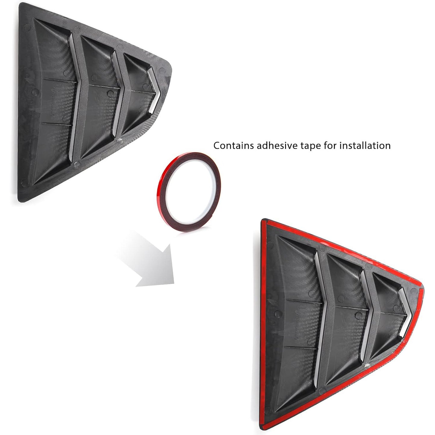 🔥🚗 Rear Window Louvers for Toyota Camry 2018-2024 | 2PC Sporty Set⚡ABS Air Vent Covers⚡【Side Scoop Kit】Exterior Trim Blinds & Shades - No-Drill 5-Min Install