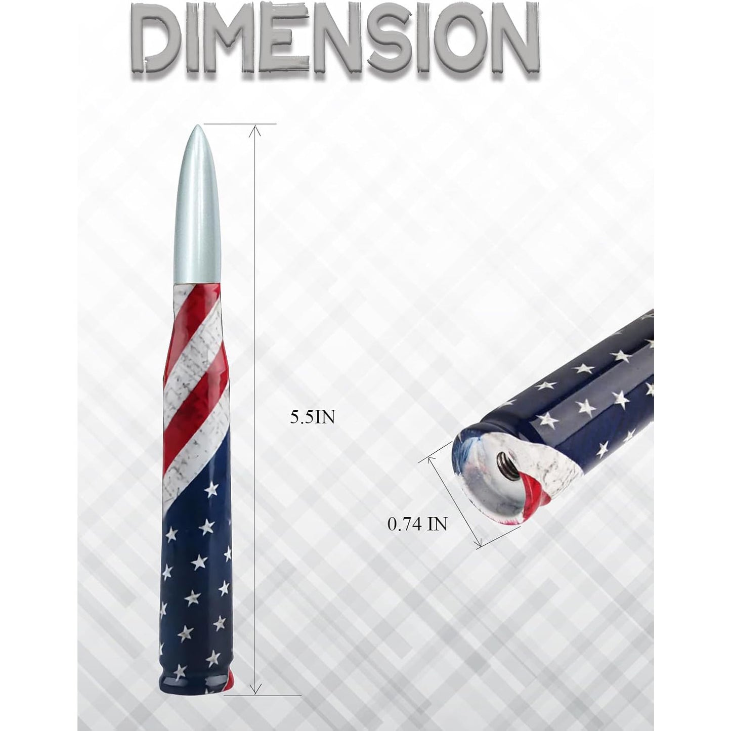 🚨 Bullet Antenna for Dodge Ram & Ford F-Series | Anti-Theft Lock⚡【Truck Pro】🇺🇸Flag Design Radio Antenna F150/F250/F350/Raptor/Bronco (1990-Current) - 360° Signal Booster