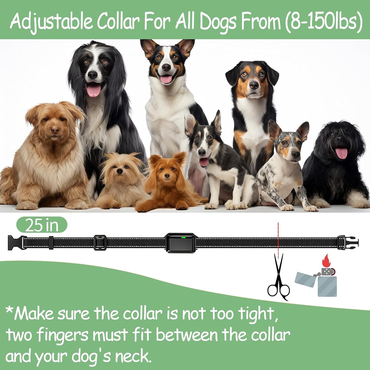 🔥Dog Trainer's Secret Weapon! 3 Modes Electric Collar⚡1600FT Remote Control | Waterproof & Rechargeable for All Dogs 8-120lbs🖤Sleek Black【TikTok's Top Training Gear】