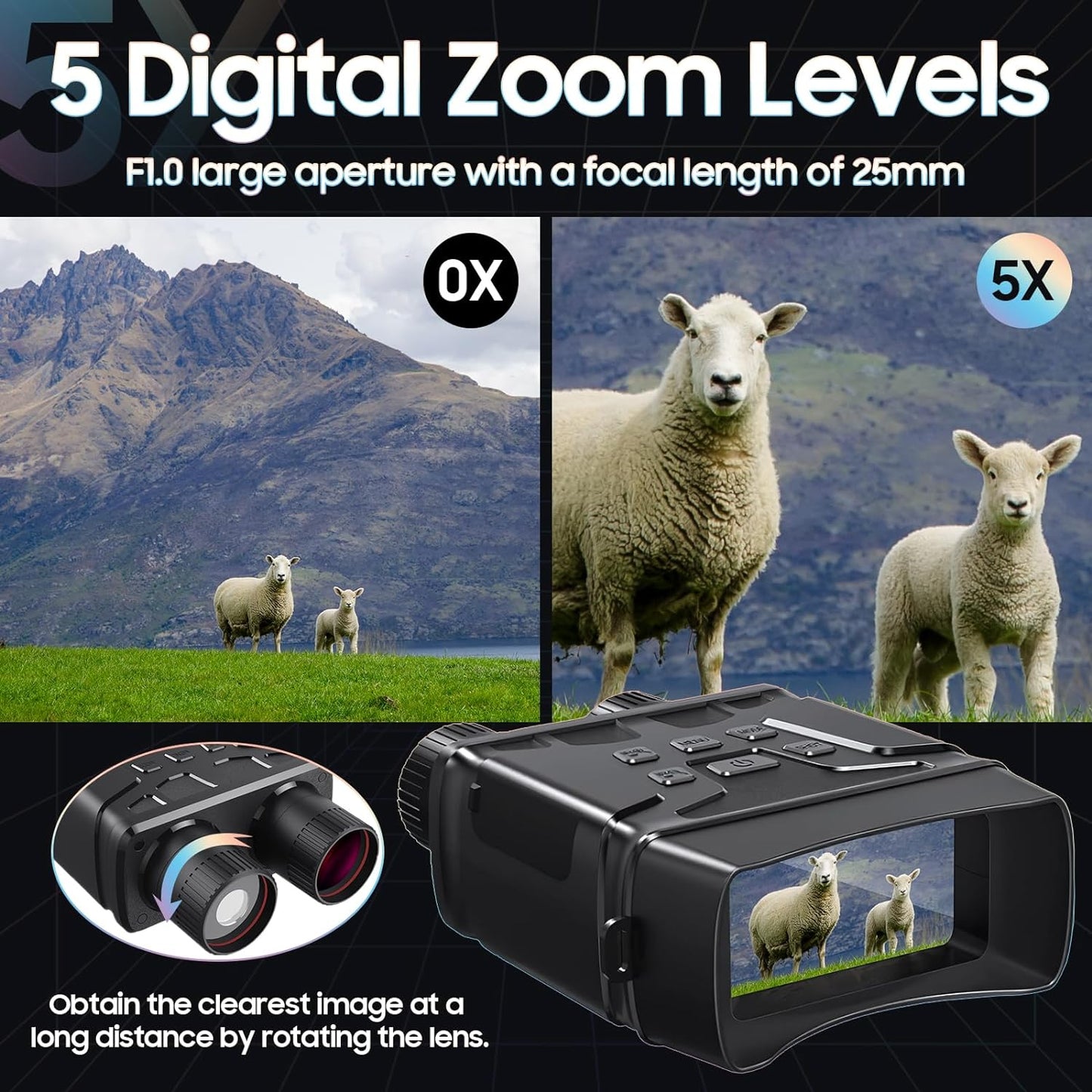 🌙📷 4K Night Vision Goggles for Adults | 4'' HD Screen + Digital Infrared Vision | Record HD Photos & Video, Rechargeable for Hunting & Security 🔋 #NightVisionTech #OutdoorGear