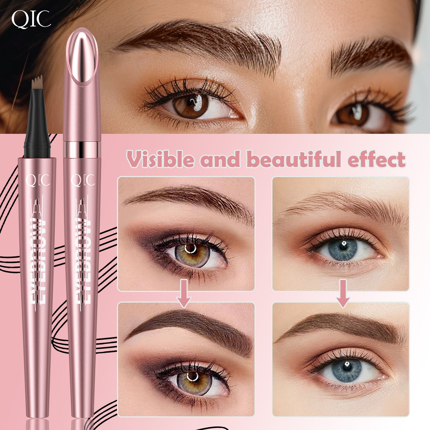 4-Prong Microblading Brow Pen ✨ 24H Gym-Proof🔥 Sweat-Resistant & No Smudge! 💯 Hair-Like Strands for WILD NATURAL Brows 🌟 #BrowHack Alert! ➕ #MicrobladingPen | #WaterproofBrows | #FeatherBrows