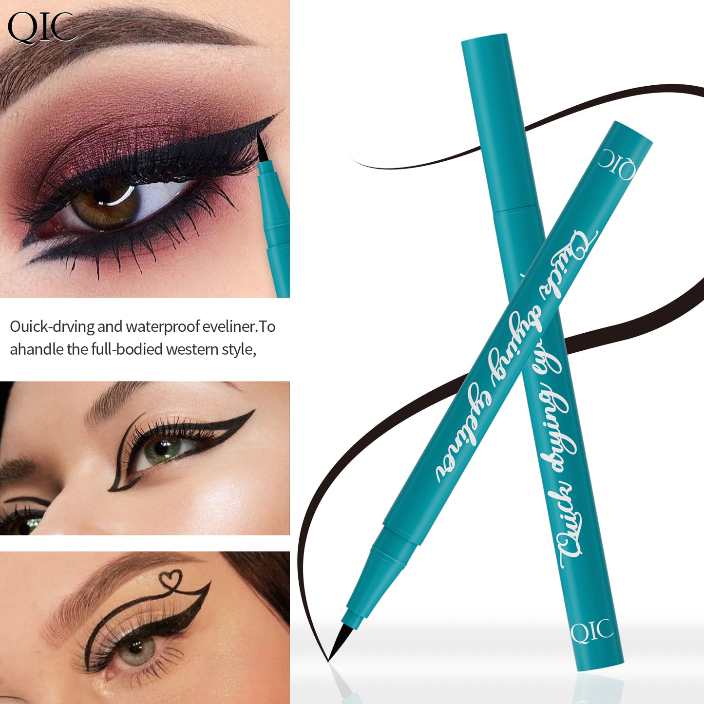 Quick-Dry Waterproof Eyeliner Pen - 24H Smudge-Proof✨ Ultra-Fine Liquid Liner 💦 Sweat-Resistant & Beginner Friendly 🔥 #WaterproofMakeup #TikTokBeauty #QuickDryLiner