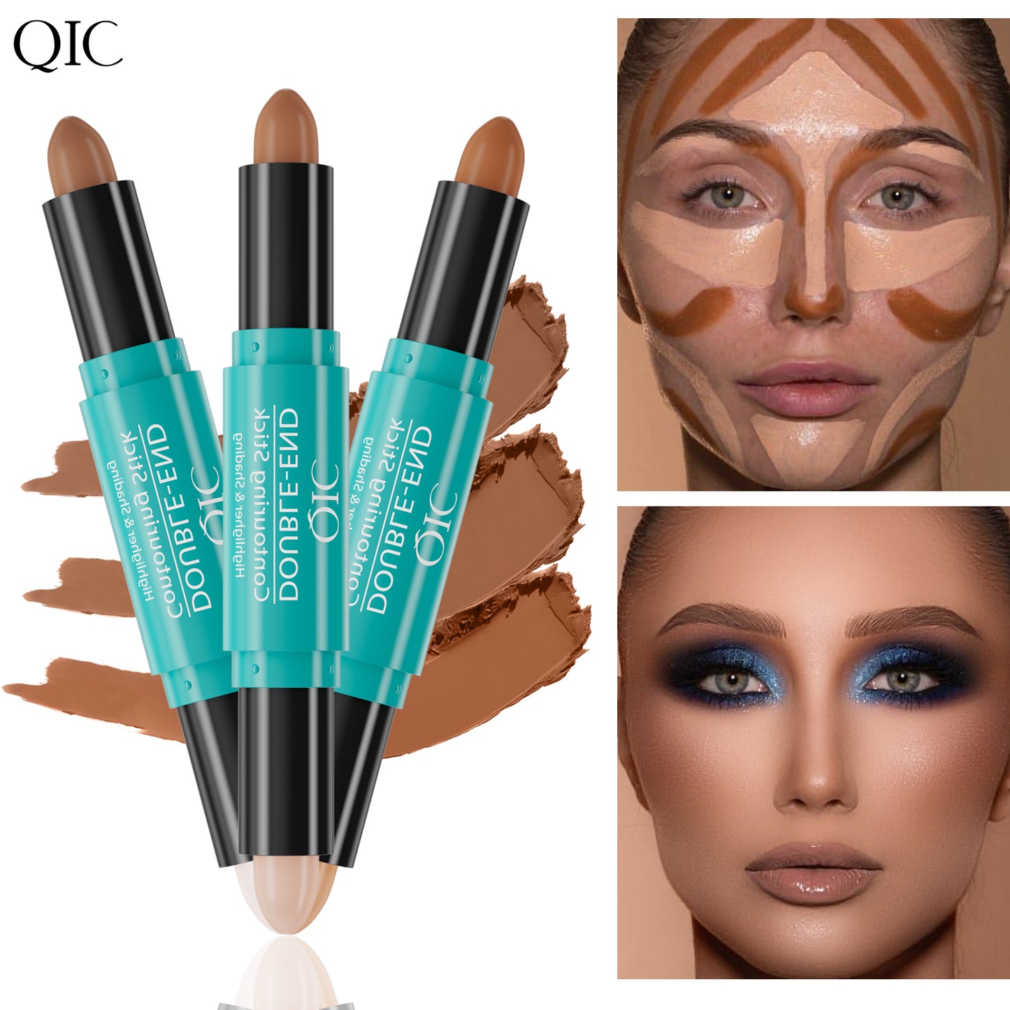 KARDASHIAN CONTOUR HACK IN A STICK 💎 | DUAL-ENDED MAGIC WAND: CHISEL JAWLINE 🔪 + ERASE PORES LIKE FACETUNE ✨ | 5-SEC V-FACE GLOW UP 🔥 #NoFilterNeeded