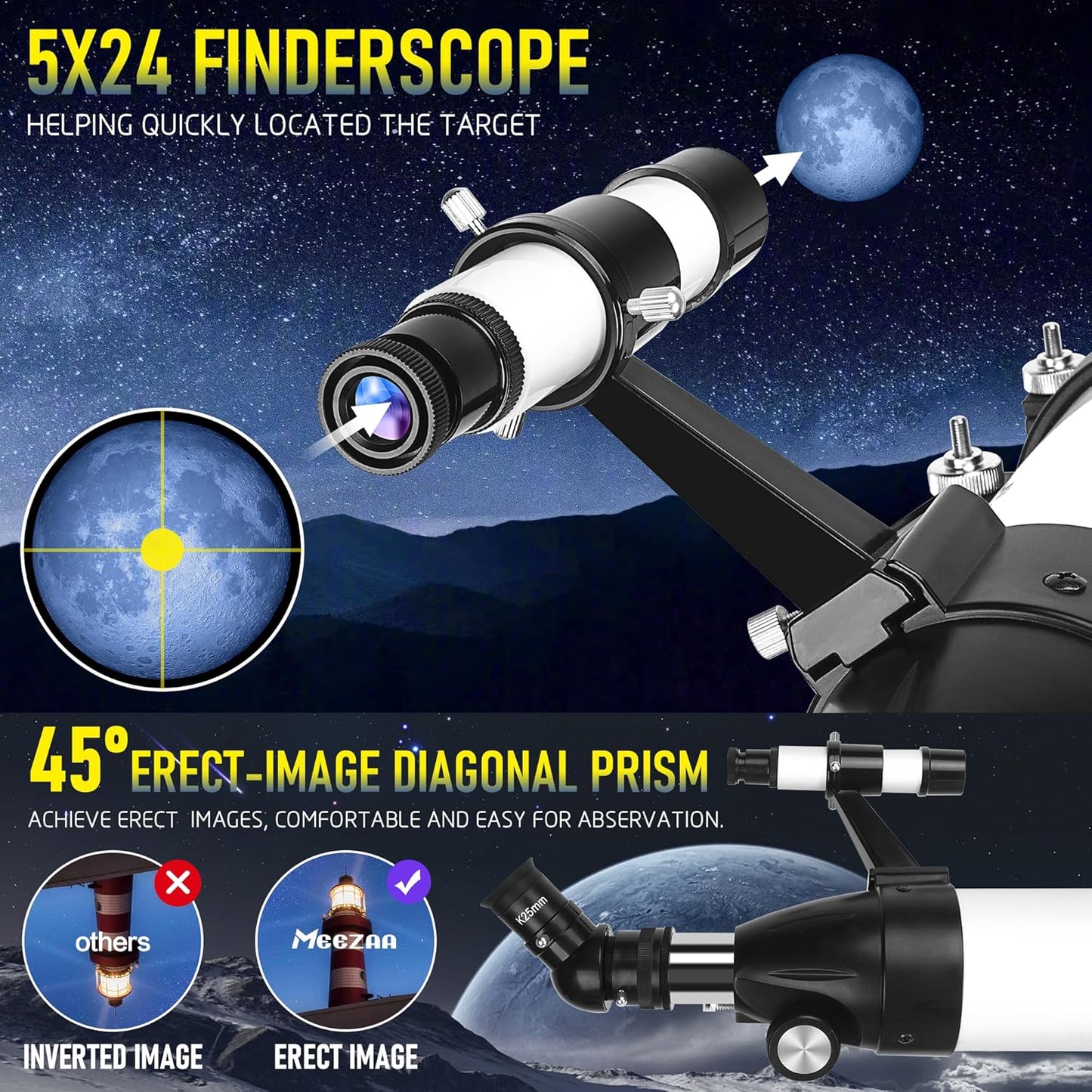 🔭🌌 90mm Aperture 800mm Refractor Telescope | High-Powered Astronomy for Adults, Kids & Beginners | Multi-Coated Optics + Phone Adapter & Carry Bag 🌟 #StargazingTech #AstronomyGear