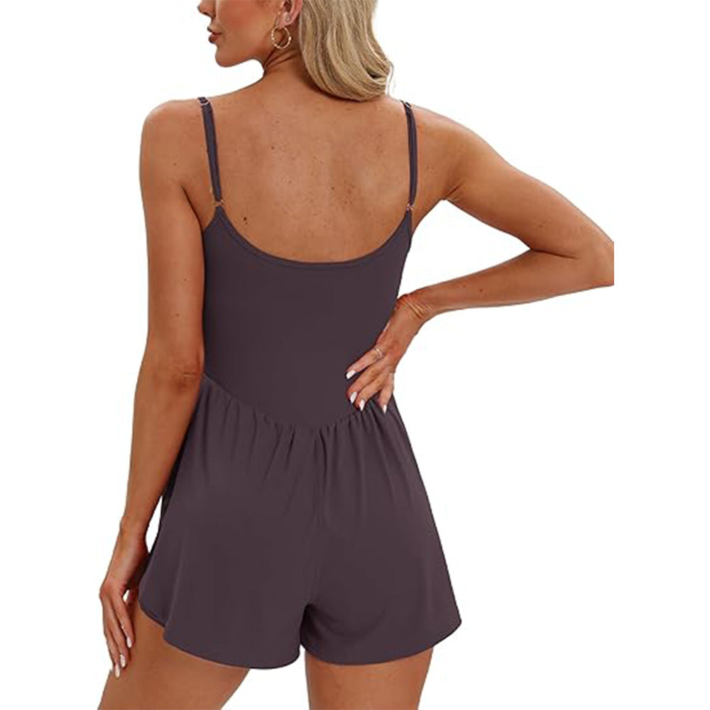 🌴Summer Breeze Essential! Double-Lined Short Romper✨ Adjustable Spaghetti Strap💃 No-Slip Sleeveless Jumpsuit | TikTok’s Hotlist