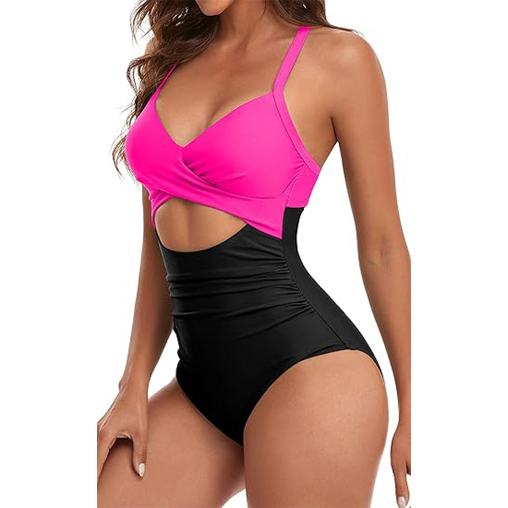 🔥Bombshell Beach Alert! Tummy Control Swimsuit w/ Sexy Cutouts✨ High Waisted One Piece💦 Wrap Tie Back | TikTok’s Obsession