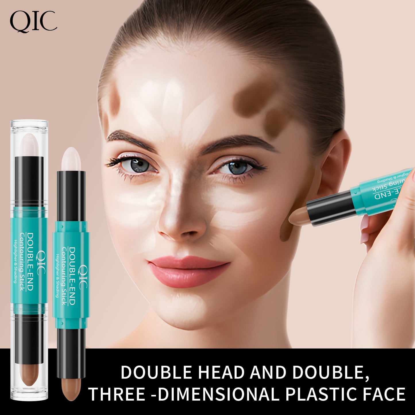 KARDASHIAN CONTOUR HACK IN A STICK 💎 | DUAL-ENDED MAGIC WAND: CHISEL JAWLINE 🔪 + ERASE PORES LIKE FACETUNE ✨ | 5-SEC V-FACE GLOW UP 🔥 #NoFilterNeeded