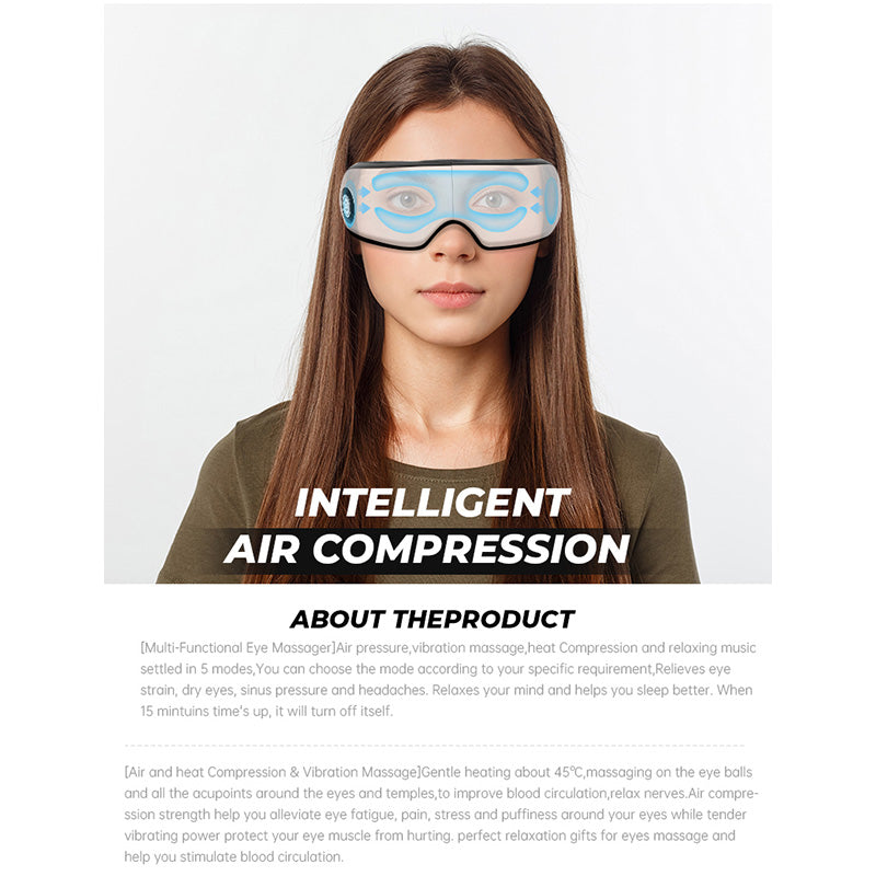 💆♂️Pro Eye Spa Massager🔥 Air Pressure + Heat Therapy + Bluetooth Music🎵 Smart Pain Relief & 180° Foldable Design | TikTok’s Top Eye Care Essential