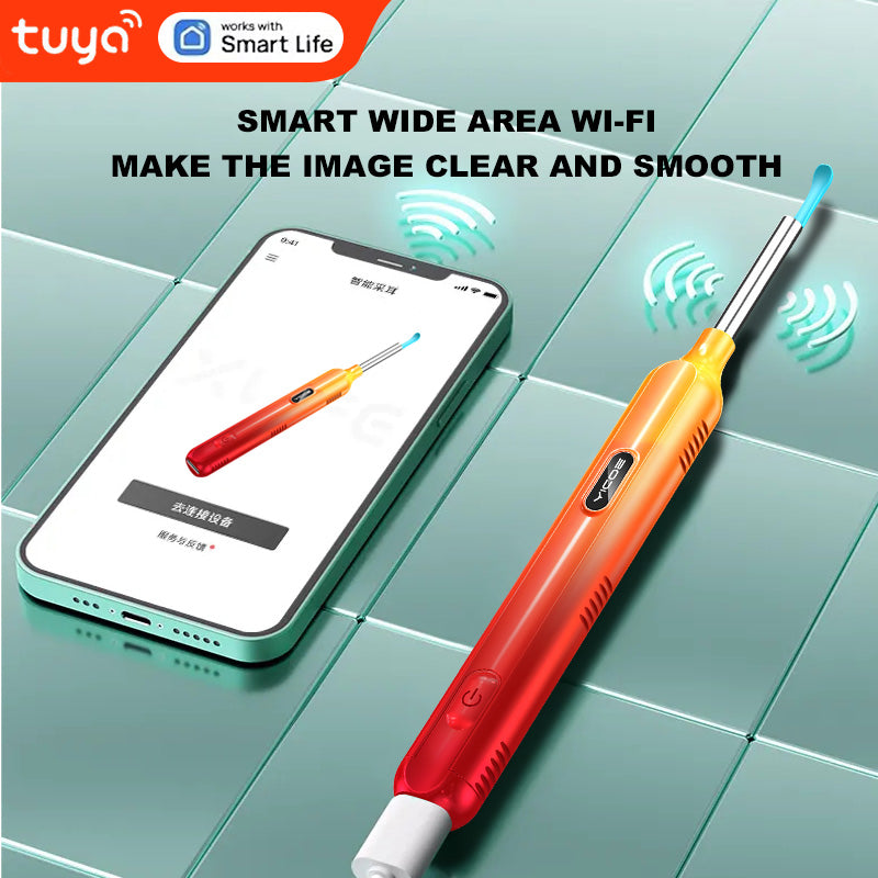 Tuya-Smart Ear Cleaner ✨ 1296P HD Camera + 6 LED Lights 💡 APP Control & Voice Commands 🌟 Real-Time Ear Rescue for iPhone/Android 🔥 #SmartHomeHacks #OddlySatisfying