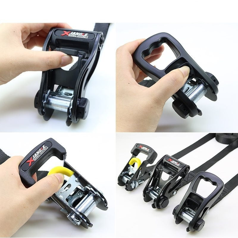 🔥 1"x10' Ratchet Straps 400LB/1200LB | 2-Pack⚡【Truck & Camp Pro】Auto-Lock Tie Downs for Motorcycles/Cargo/Lumber - 2秒锁死⚡No-Slip Teeth Design