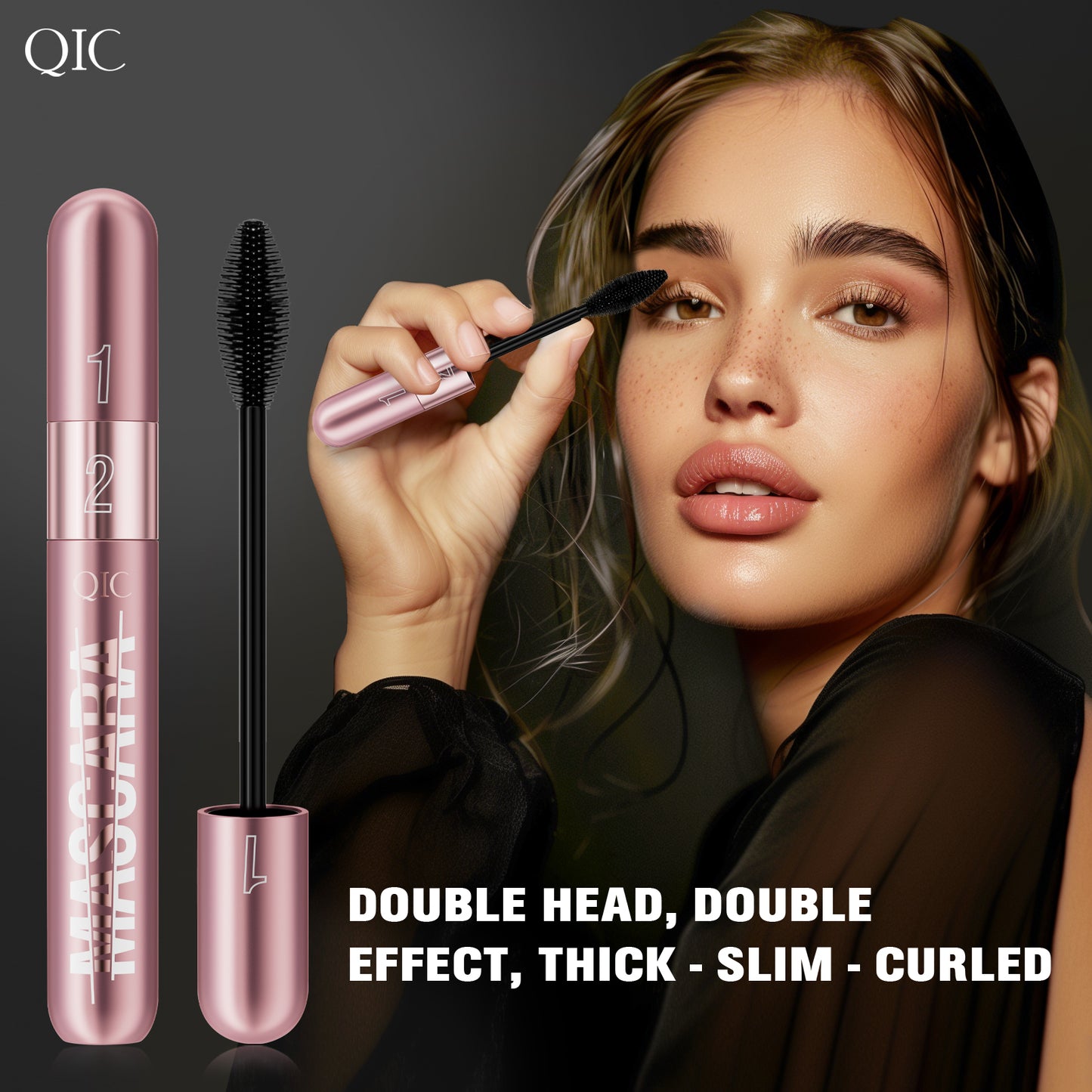 2-in-1 Lash Multiplying Mascara ✨ 24H Oil & Sweat Proof! 💦 Smudge-Proof Lengthening + Curl & Volume 🌟 Clump-Free #LashHack! #WaterproofMascara #VolumeMascara