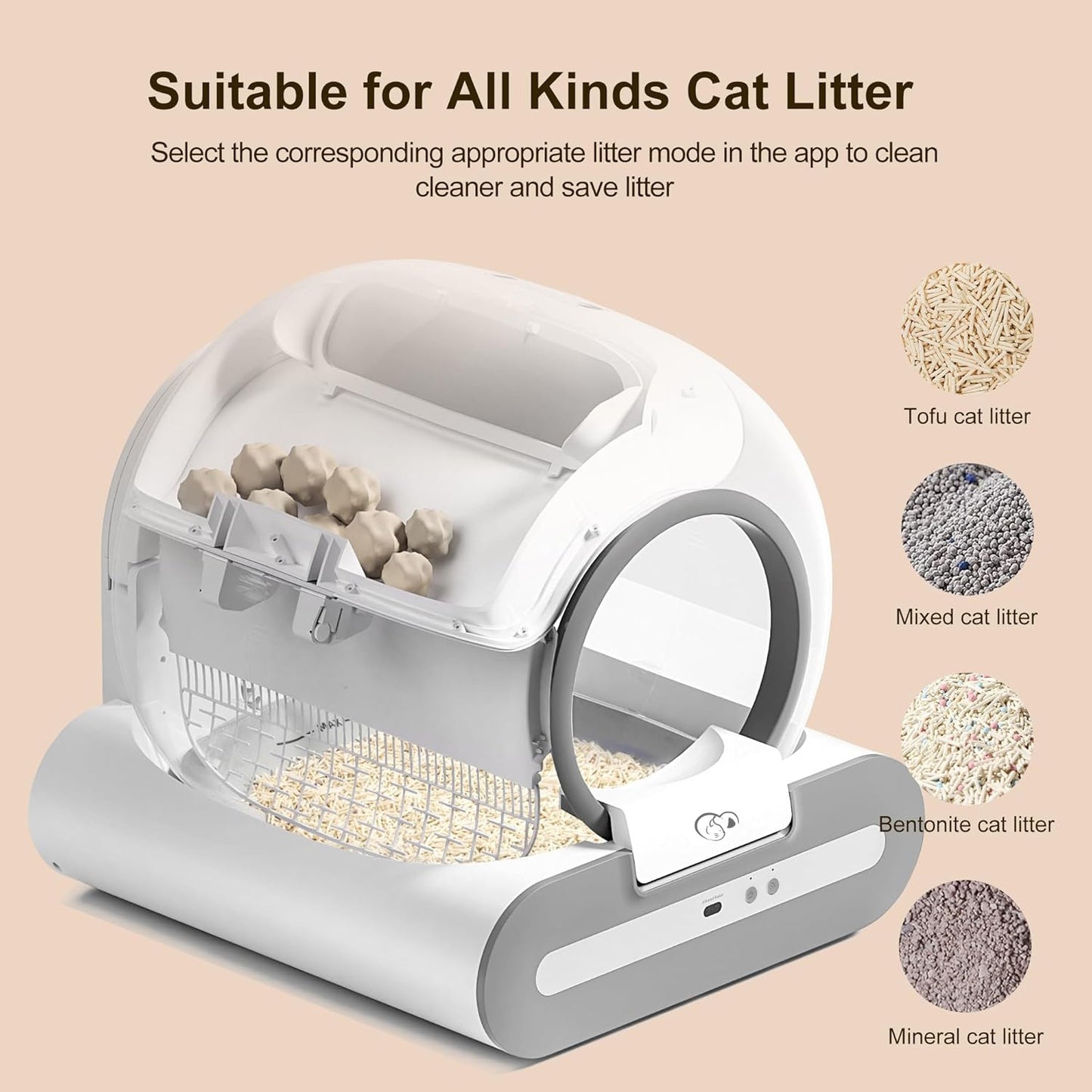 🚀Upgraded Self-Cleaning Cat Litter Box 65L XL Capacity📱APP Control Auto Scooper - TikTok's #1 Pet Tech! Odor-Free & Smart Safety Shield🛡️ Cat Litter Box for Multi-Cat Homes🐾