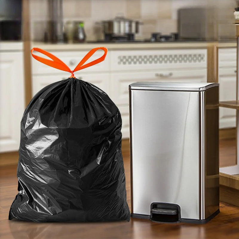 🔥Heavy Duty Black Trash Bags 90 Pack💪 Leakproof 60-100L Extra Large Capacity🌿 Thick Eco-Friendly Drawstring | TikTok Kitchen Must-Have
