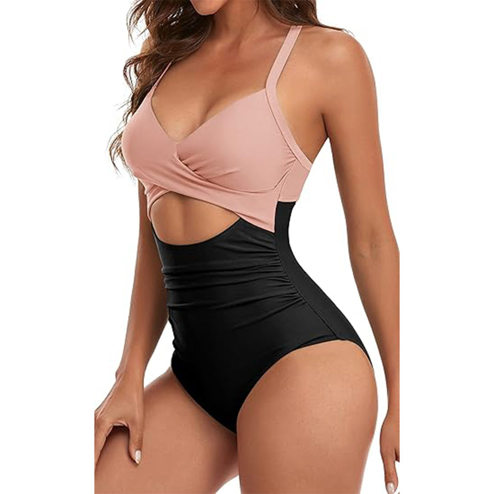 🔥Bombshell Beach Alert! Tummy Control Swimsuit w/ Sexy Cutouts✨ High Waisted One Piece💦 Wrap Tie Back | TikTok’s Obsession
