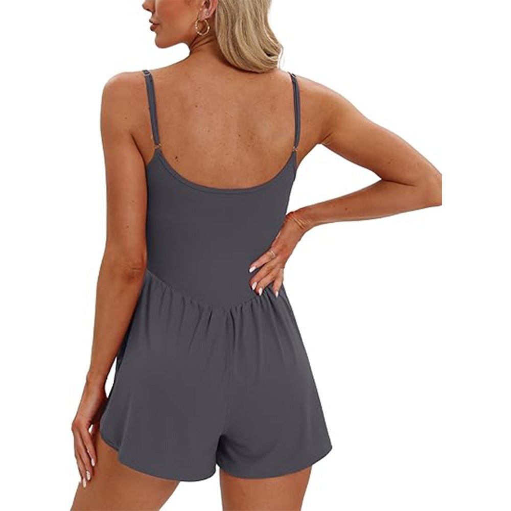 🌴Summer Breeze Essential! Double-Lined Short Romper✨ Adjustable Spaghetti Strap💃 No-Slip Sleeveless Jumpsuit | TikTok’s Hotlist